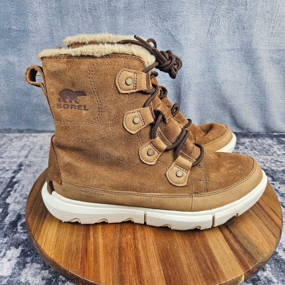Sorel Explorer II Joan Boots Womens 7.5 Tan Brown Waterproof Outdoor NL4456-242
